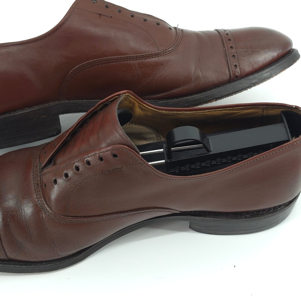 Allen Edmonds Mens Fifth Avenue Leather Brown 9 EEE Cap Toe Oxford Shoes - Picture 7 of 9